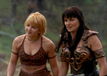 xena and gabrielle, in forest