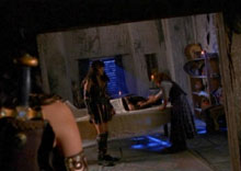 xena watching younger self with cyrene