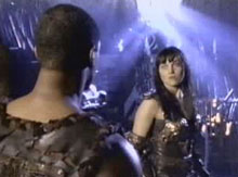 xena, marcus, in weapons storeroom