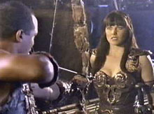 marcus drawing bow on xena